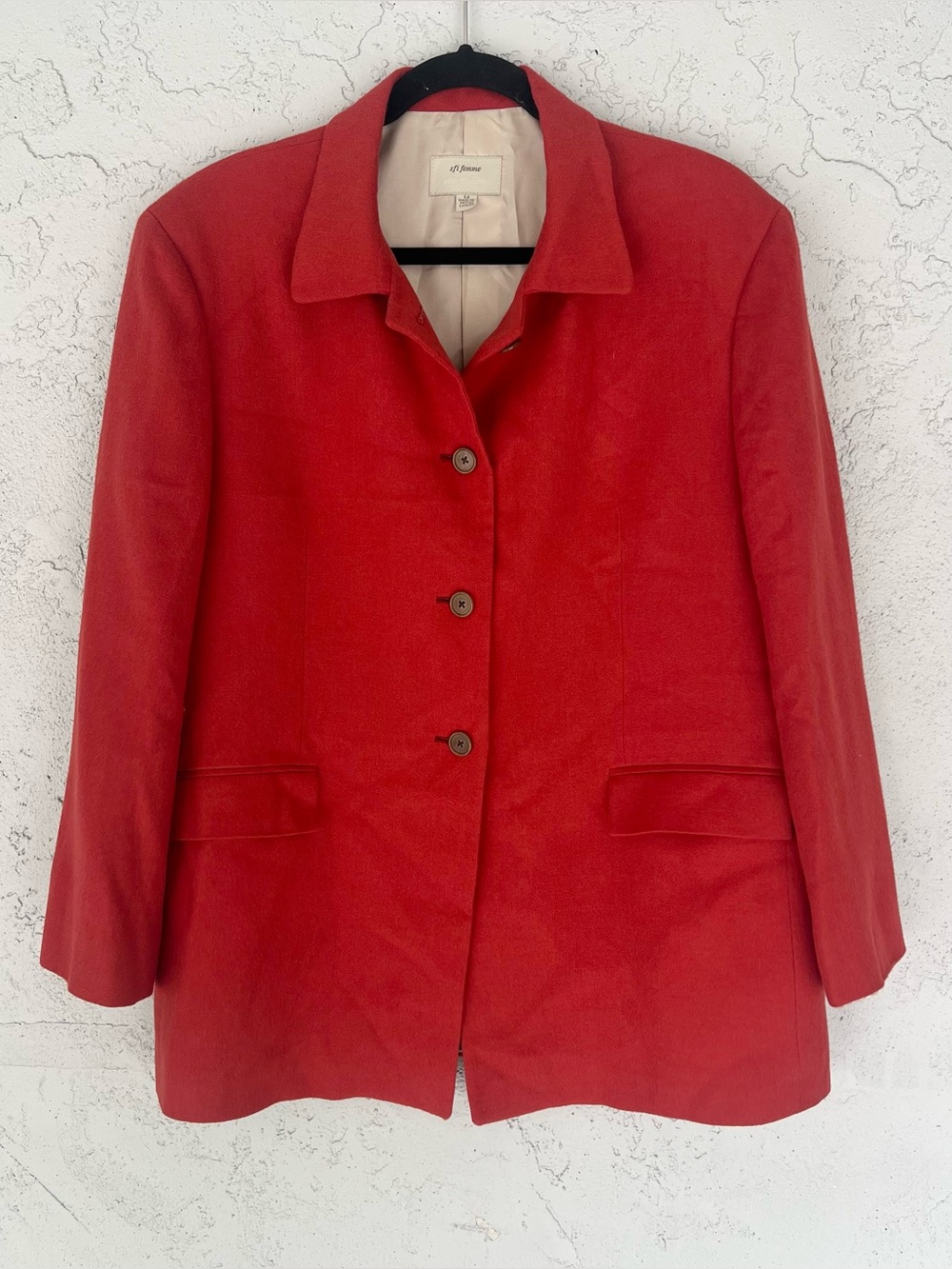 Sfi Femme Loro Piana Camelhair Wool Button Front Blazer Size 12 Workwear Office